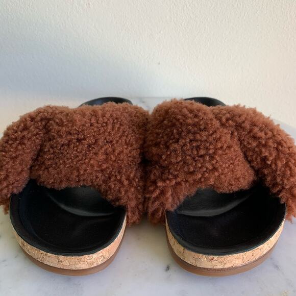 NWT Chloé Shearling Fur Flat Slide Sandal 35EU - Picture 5 of 12